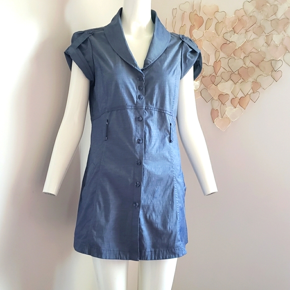 Studio Mode Button Up Shirt Dress - Picture 1 of 10